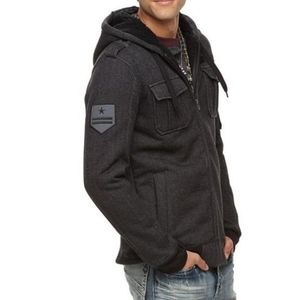 Rock & Republic Military Inspired Faux Fur Lined Hoodie